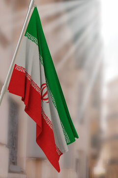 Iran national flag. Render 3D.