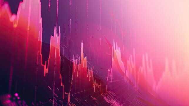 Abstract Pink and Red Data Visualization Background
