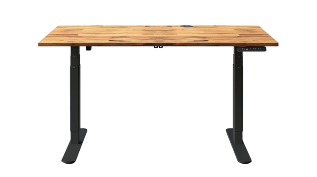 Modern Adjustable Wooden Desk with Black Frame