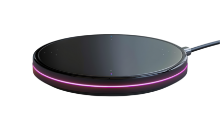 Futuristic Smart Home Device with Pink Light