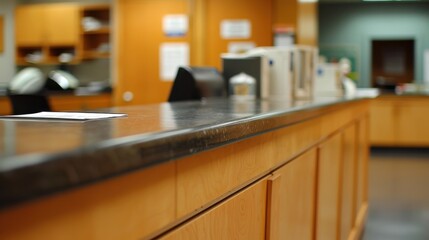 Teller Counter: The primary interaction point where customers handle transactions like deposits and withdrawals with bank tellers, typically located in the bank lobby.
