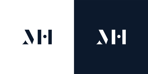 Abstract letter MH logo.