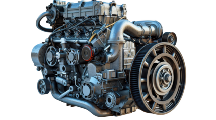 Powerful Engine  Detailed Car Engine   Industrial Engine Closeup