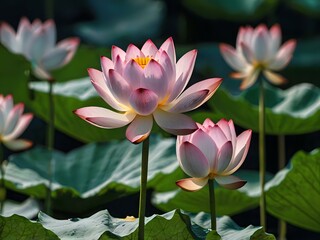 Obraz premium stunning close up photo of lotus flower during the day