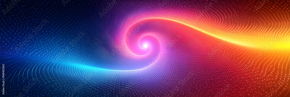 Poster abstract background with swirling blue and red pattern of light