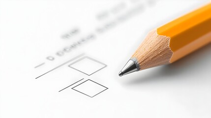 Pencil Marking a Check on a Paper Checklist for Organized Task Completion