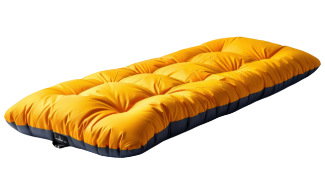 Yellow Inflatable Sleeping Pad for Camping  Backpacking  and Hiking