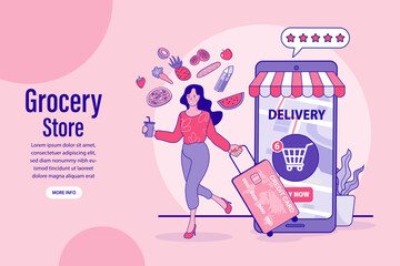 Ecommerce concept. delivery service. Digital service marketplace.