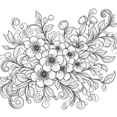 A delicate bouquet of cherry blossoms