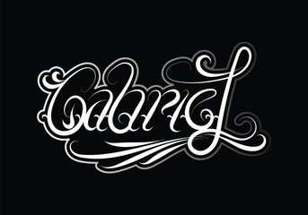 GABRIEL lettering tattoo style design