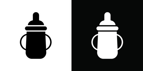 baby sippy icon Thin line flat illustration