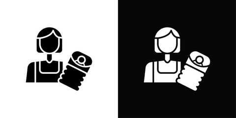 Babysitter icon Thin line flat illustration