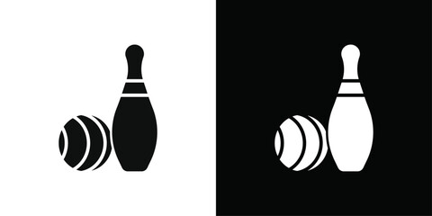 Bowling icon Thin line flat illustration