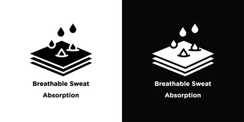 Breathable sweat absorption icon Thin line flat illustration