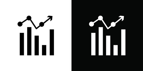 Chart icon Thin line flat illustration