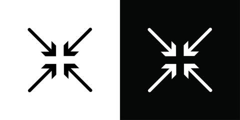 Compact size icon Thin line flat illustration