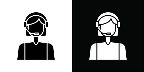 customer support icon Thin line flat illustration