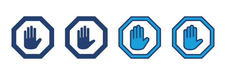 Fototapeta premium Stop icon vector. stop road sign. hand stop icon vector