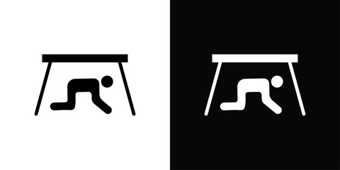 Earthquake safety place icon Thin line flat illustration