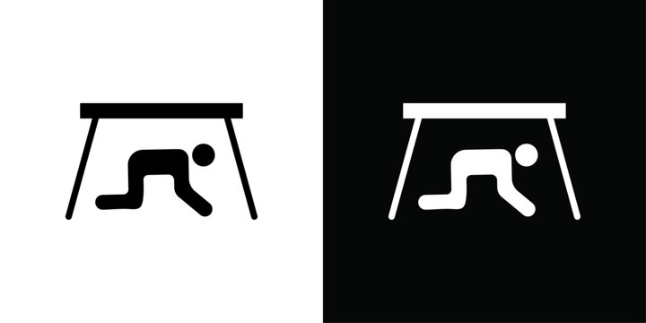 Earthquake safety place icon Thin line flat illustration