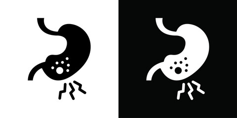 Gastritis icon Thin line flat illustration