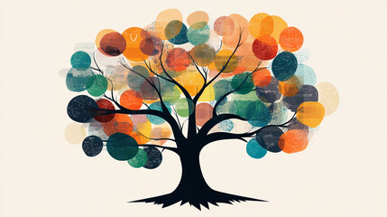 A tree with branches formed by speech bubbles