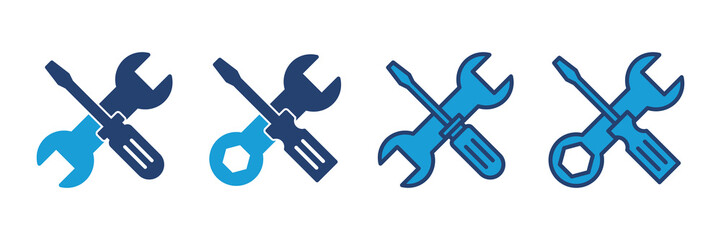 Repair tools icon vector. tool icon vector. setting icon vector. Wrench and screwdriver. support, Service