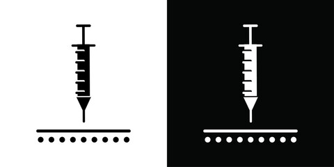 Intradermal injection icon Thin line flat illustration