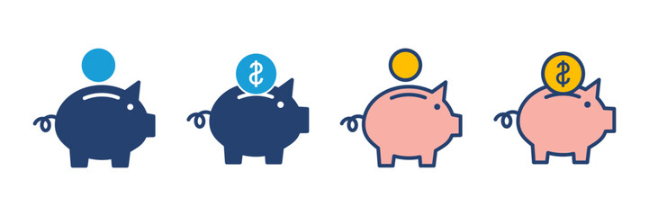 Piggy bank icon vector. piggy money icon
