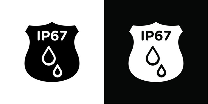 IP67 waterproof icon Thin line flat illustration