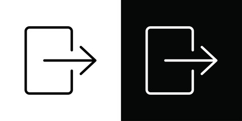 Logout exit icon Thin line flat illustration