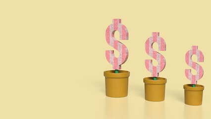 The Dollar Symbol in plant for Business concept 3d rendering.
