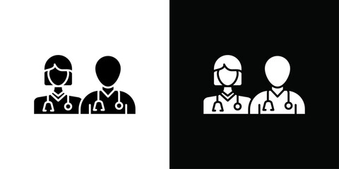 Medical team icon Thin line flat illustration