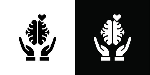 Mental Health icon Thin line flat illustration