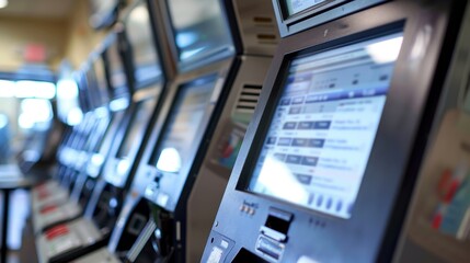 Online Banking Kiosk: A self-service computer terminal enabling customers to access their bank accounts, make transfers, and pay bills online.
