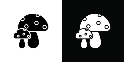 Mushroom icon Thin line flat illustration