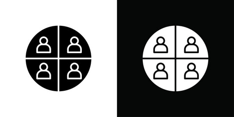 People segmentation icon Thin line flat illustration