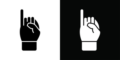 Pinky finger icon Thin line flat illustration