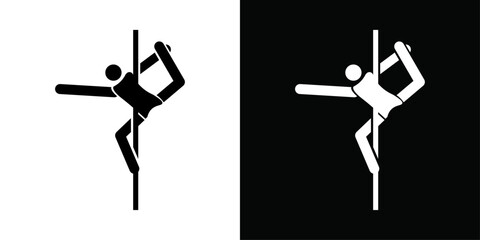 Pole dance icon Thin line flat illustration