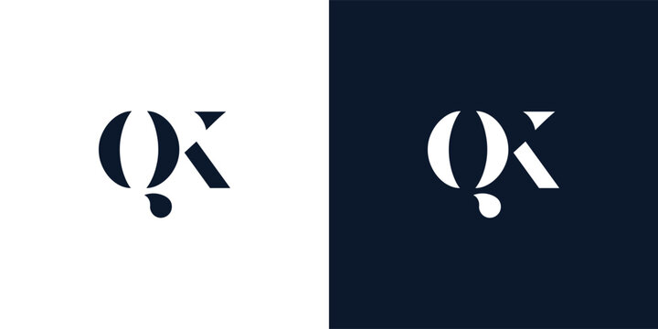 Abstract letter QK logo.