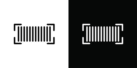 Scan barcode icon Thin line flat illustration