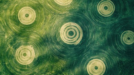 Aerial view of abstract crop circle patterns