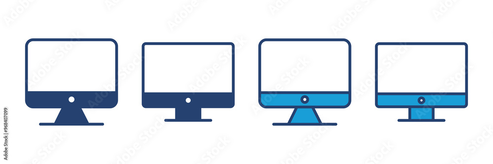Poster computer icon vector. computer monitor icon vector.