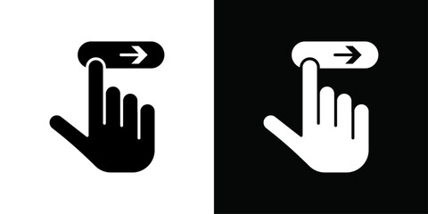 Swipe right icon Thin line flat illustration