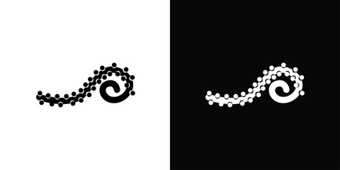 Tentacles octopus icon Thin line flat illustration
