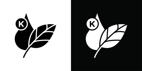 Vitamin K icon Thin line flat illustration