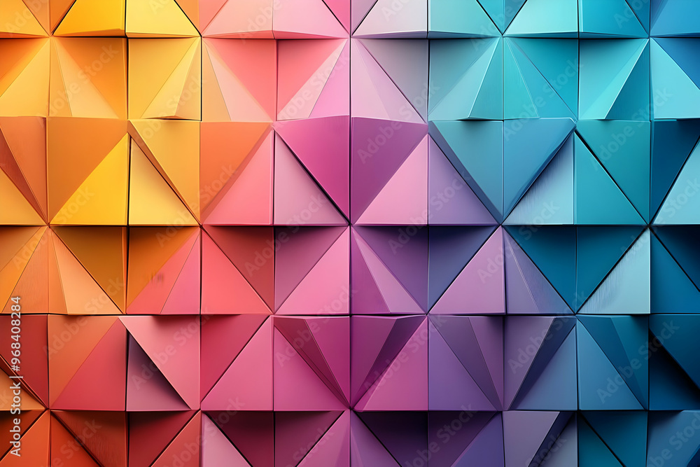 Poster 3d abstract background - geometric gradient triangles