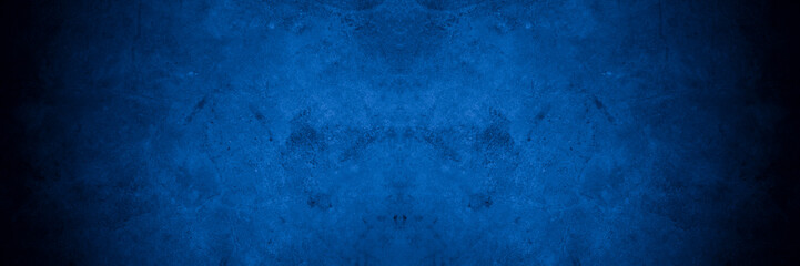 Obraz premium Old wall pattern texture cement blue dark abstract blue color design are light with black gradient background.