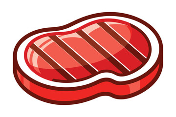 Raw and grilled steak icon set , premium vector illustration on white background.