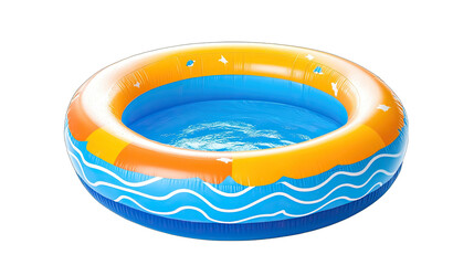 Kids swimming pool plastic inflatable pool, isolated 